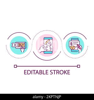 Online buying loop concept icon Stock Vector