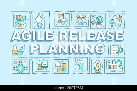 Agile release planning word concepts light blue banner Stock Vector