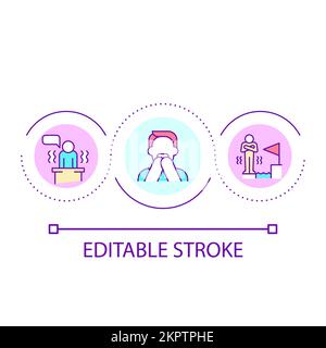 Public anxiety loop concept icon Stock Vector