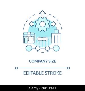 Company size turquoise concept icon Stock Vector