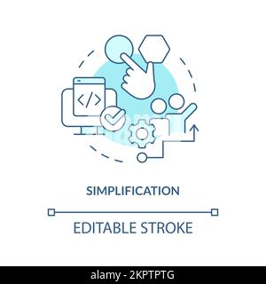 Simplification turquoise concept icon Stock Vector