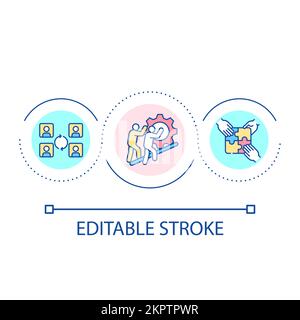 Optimize teamwork loop concept icon Stock Vector
