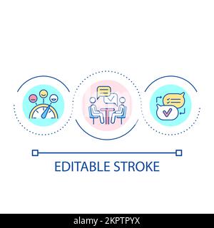 Assess clients experience loop concept icon Stock Vector