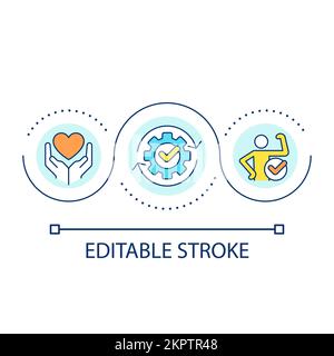 Removing self imposed barriers loop concept icon Stock Vector