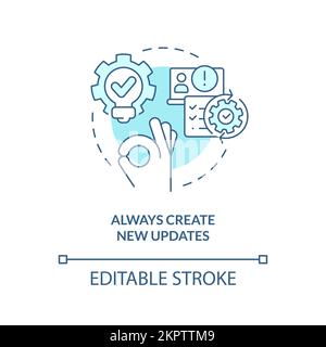 Always create new updates turquoise concept icon Stock Vector