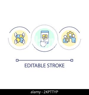Software optimization loop concept icon Stock Vector
