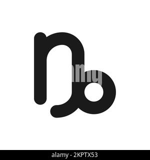 Capricorn black glyph icon Stock Vector