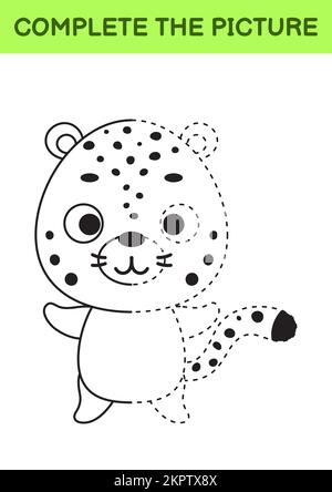 Dot to Dot Cheetah Coloring Page for Kids Stock Vector Image &amp; Art - Alamy