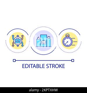 Improve work performance loop concept icon Stock Vector