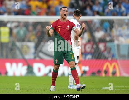 Cristiano Ronaldo during the FIFA World Cup Qatar 2022 European qualifying  round group A football match between Portugal and Republic of Ireland at  the Algarve stadium in Loule, near Faro, southern Portugal