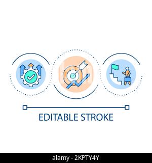 Career growth loop concept icon Stock Vector