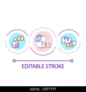 Corporate shares loop concept icon Stock Vector