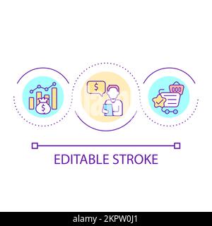 Analyzing income loop concept icon Stock Vector