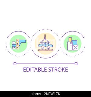 Automotive industry loop concept icon Stock Vector