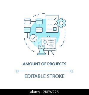 Amount of projects turquoise concept icon Stock Vector