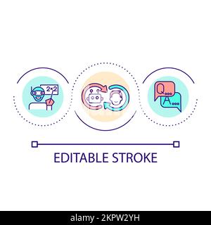 Teaching machine loop concept icon Stock Vector