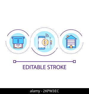 Distance house management loop concept icon Stock Vector