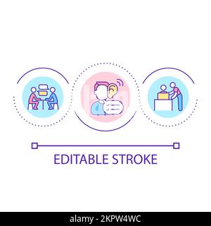 Friendly work environment loop concept icon Stock Vector