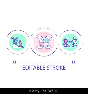 Competitive teamwork loop concept icon Stock Vector