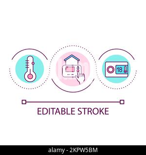 Home temperature regulation loop concept icon Stock Vector