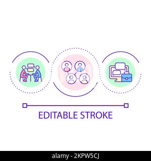 Expand employees structure loop concept icon Stock Vector
