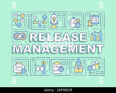 Release management word concepts light blue banner Stock Vector