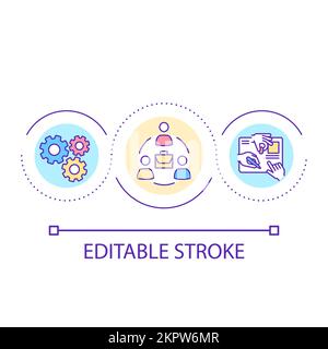 Organize work process loop concept icon Stock Vector