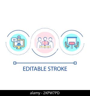 Work meeting loop concept icon Stock Vector