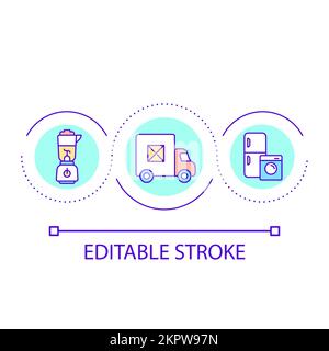Buying household appliances loop concept icon Stock Vector