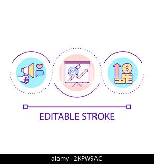 Brand reputation loop concept icon Stock Vector