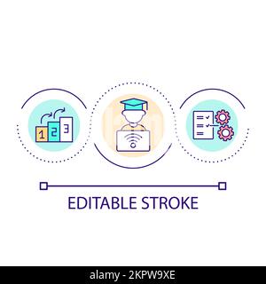 Digital education loop concept icon Stock Vector