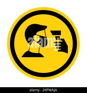 Caution Staff Must Undergo Temperature Check Stock Vector