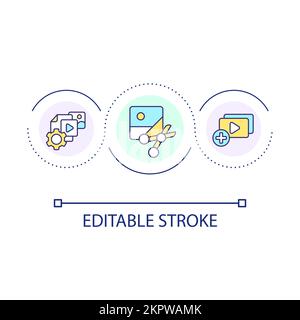 Multimedia editing tools loop concept icon Stock Vector