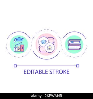 Education process loop concept icon Stock Vector