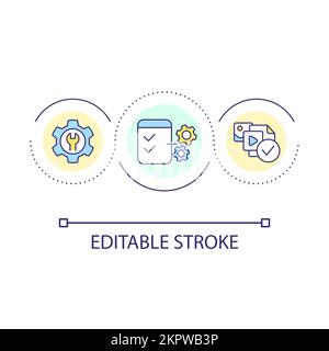 Multimedia setting loop concept icon Stock Vector