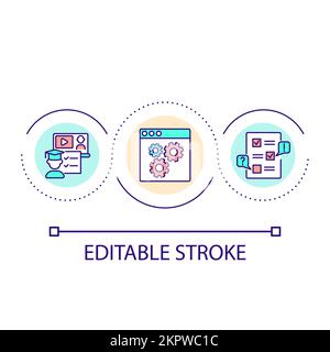 Internet studying loop concept icon Stock Vector