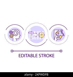 Automated work process loop concept icon Stock Vector