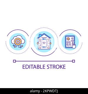 Smart house management loop concept icon Stock Vector