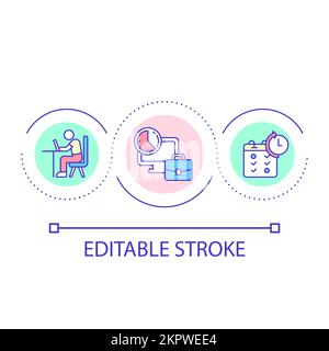 Work schedule loop concept icon Stock Vector