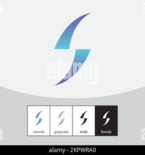 Letter S logo design vector. Vector illustration. Crescent or Moon Stock Vector