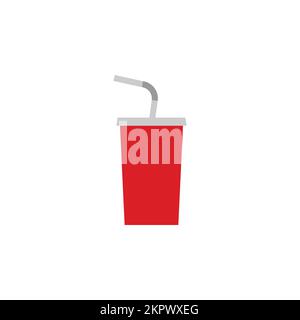 Cola icon, Fast Food Concept, Flat Style. - Vector. Vector illustration Stock Vector