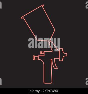 Neon sprayer paint red color vector illustration image flat style light Stock Vector