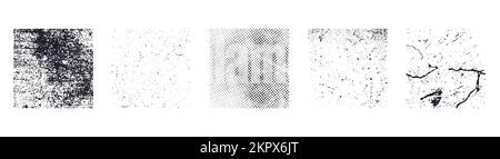 Stamps overlay texture in a square format with increased detail. Dirty Overlay Texture stamps.  Stock Vector