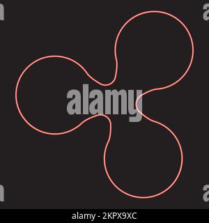 Neon ripple red color vector illustration image flat style light Stock Vector