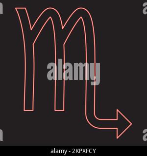 Neon scorpion symbol zodiac red color vector illustration image flat style light Stock Vector