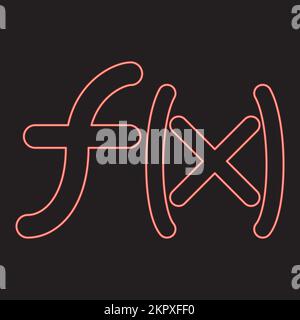 Neon symbol function red color vector illustration image flat style light Stock Vector