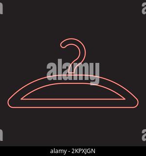 Neon hanger red color vector illustration image flat style light Stock Vector