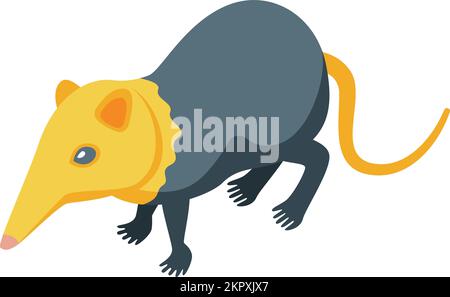 Yellow head shrew icon isometric vector. African animal. Mouse mammal Stock Vector
