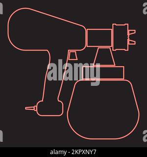 Neon sprayer paint red color vector illustration image flat style light Stock Vector