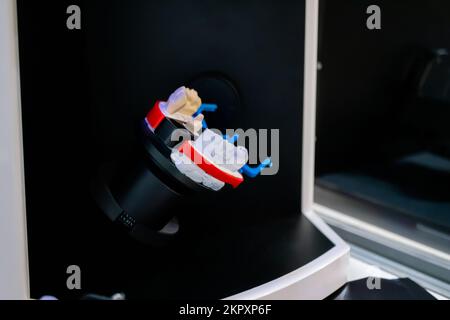 3D dental scanner for dental gypsum model scanning and measuring Stock Photo